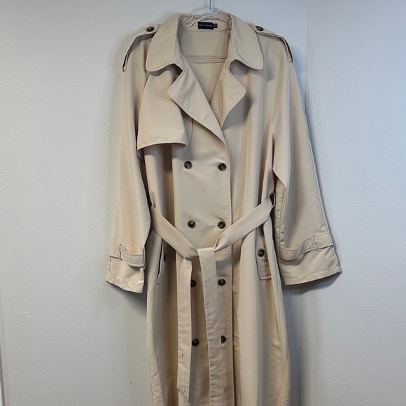 PrettyLittleThing Stone Woven Oversized Trench Coat Women's Size XL - Picture 2 of 13